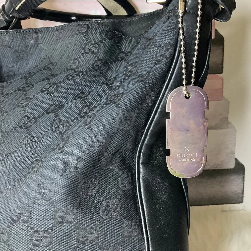❌SOLD❌Authentic GUCCI Silver Dog Tag Bag Charm/Key Chain/Necklace Charm - Picture 10 of 13